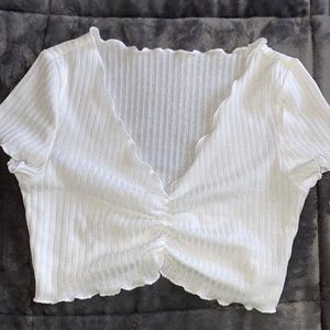 White Crop Top Shein